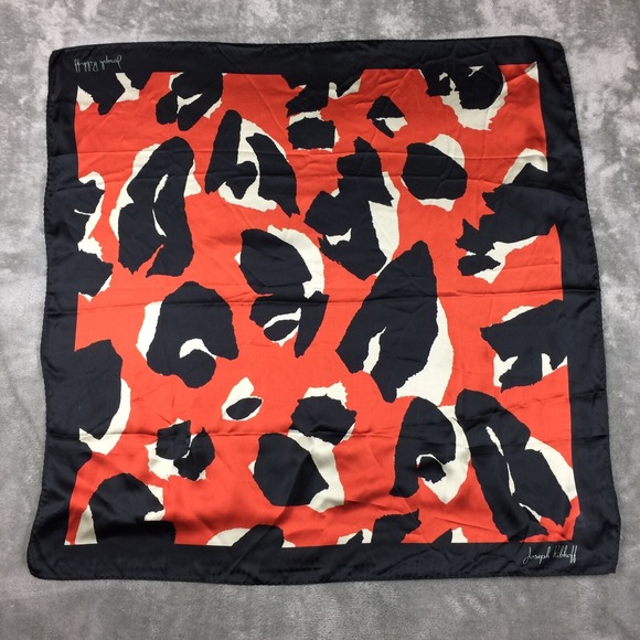 Joseph Ribkoff Accessories - Joseph Ribkoff Scarf Red Black Abstract Designer‎ Print 27inx27in